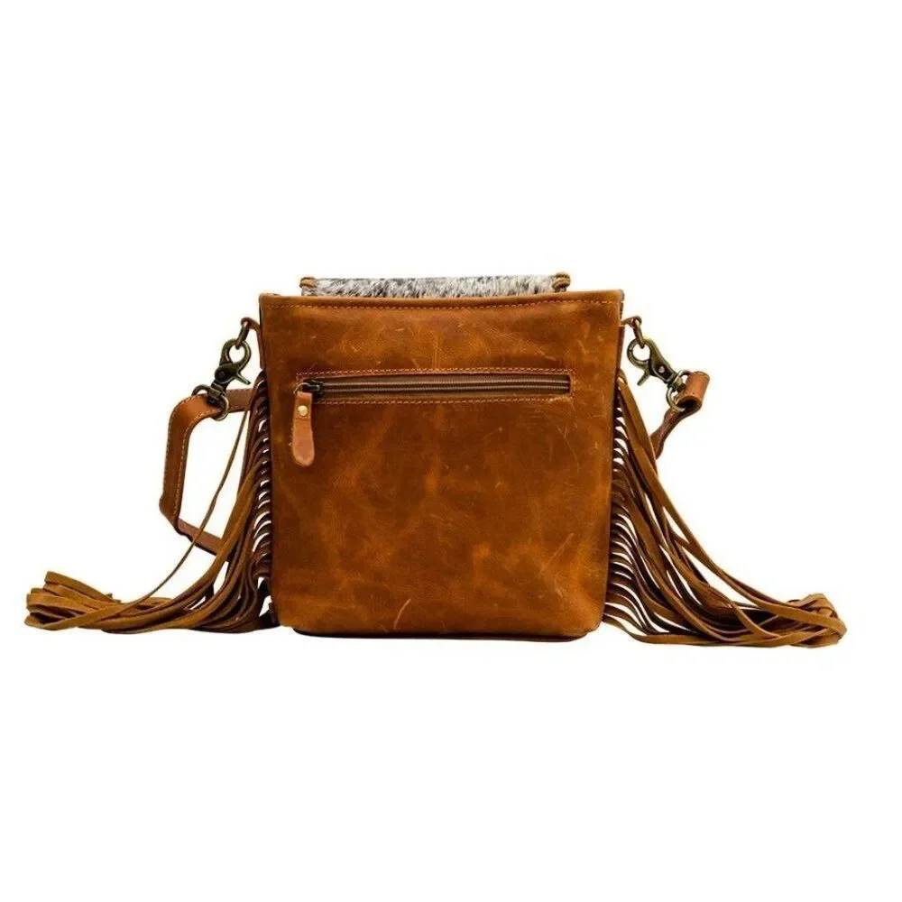 Myra Bag Handmade Maushold Leather & Hairon Upcycled Canvas & Cowhide